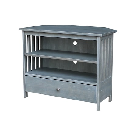 International Concepts Mission Corner TV Stand, Heather Grey-Antique Washed TV105-27